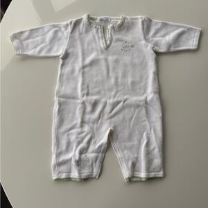 Kissy Kissy White and Green Baby Footie